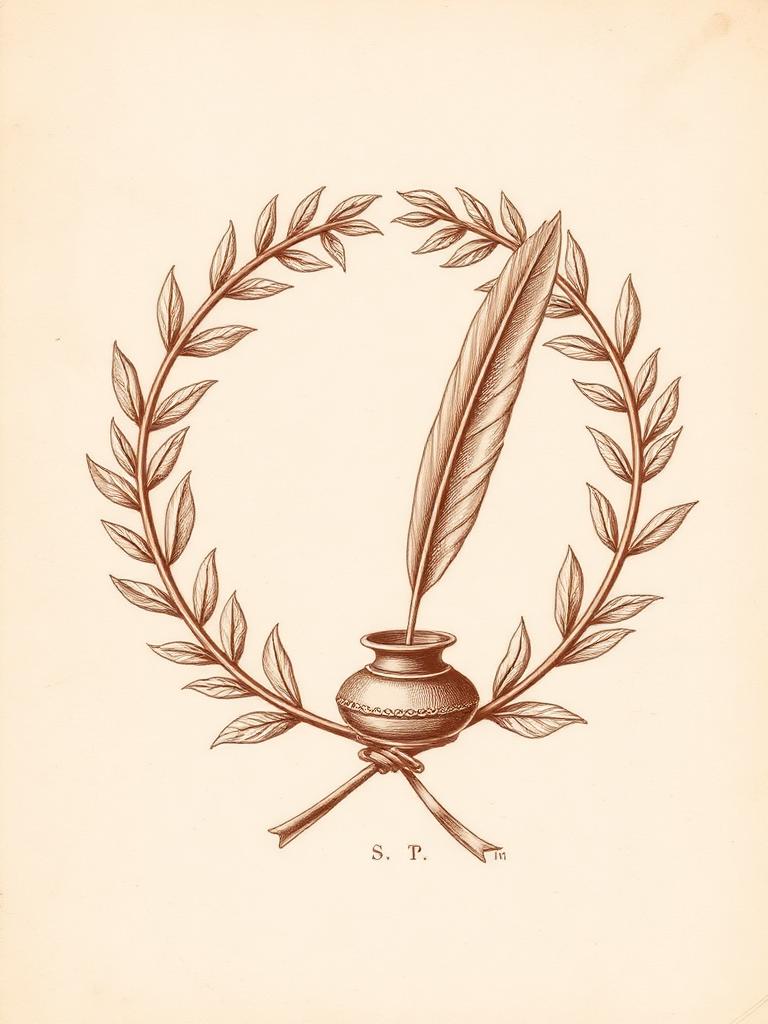 Vintage engraving representing Poetry